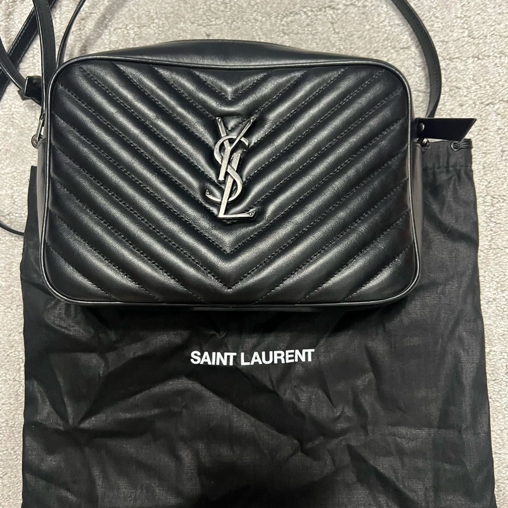 Yves Saint Laurent Black Quilted Leather Crossbody Bag